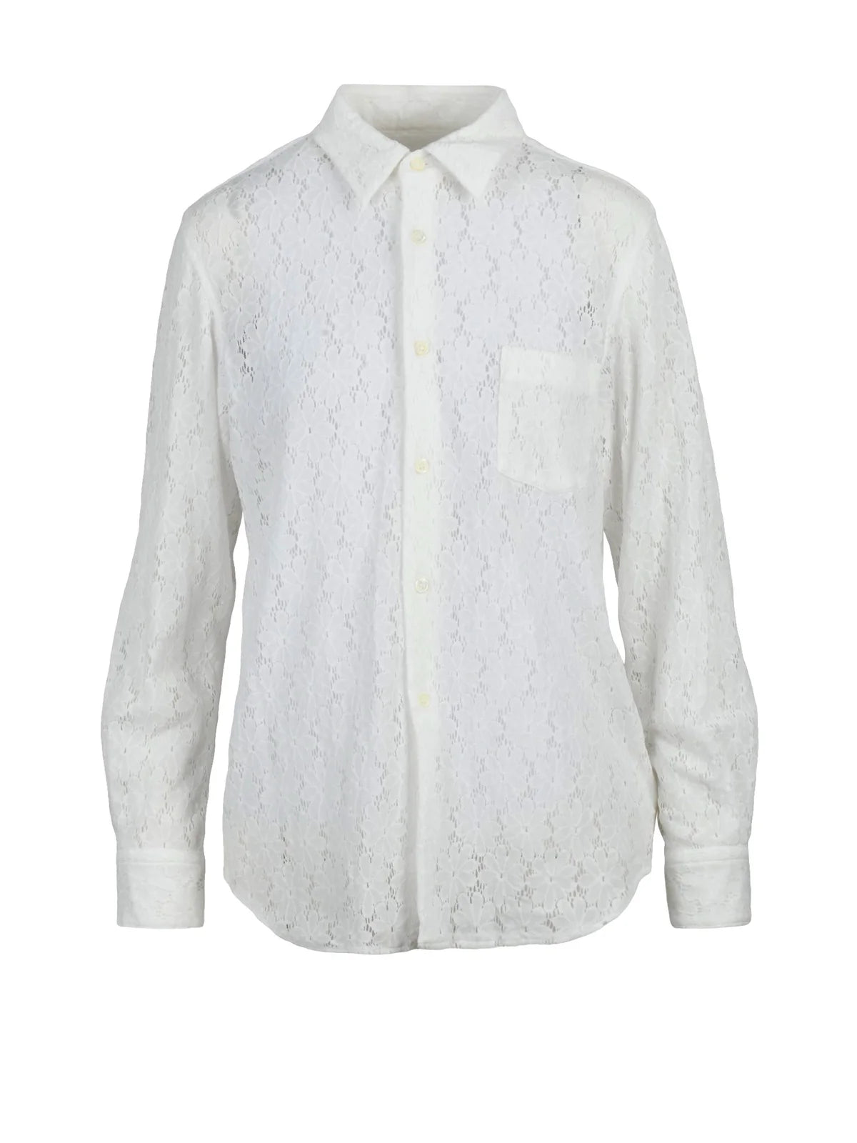 Comme Des Garçons Camicia Pizzo Nylon - Bianco