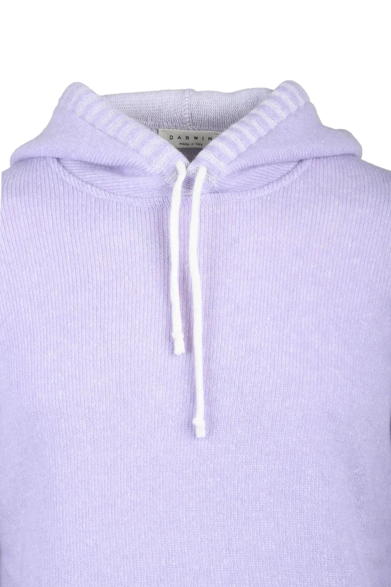 Darwin Maglia con Cappuccio Lana Vergine - Wisteria