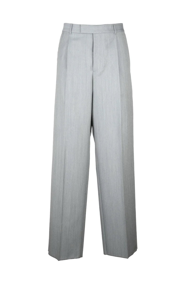 Dior Pantaloni Classici in Lana Mohair - Grigio