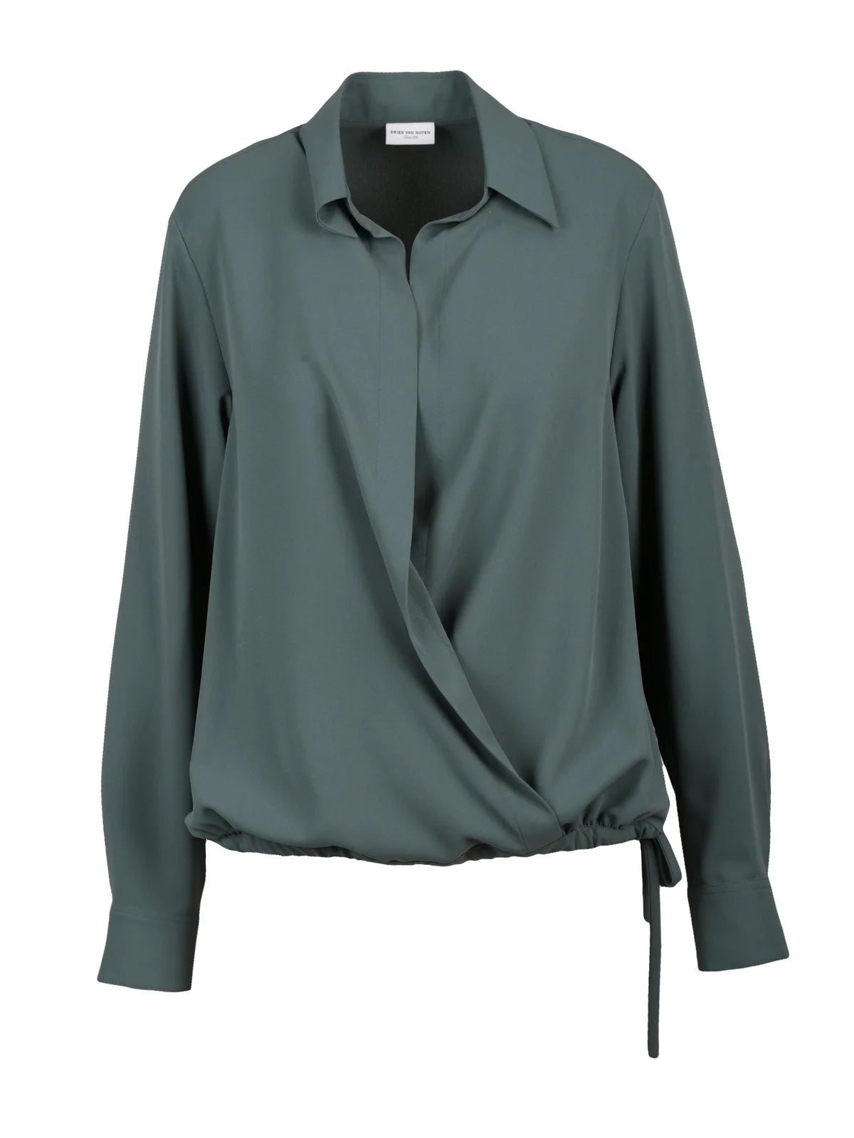 Dries Van Noten Blusa Poliestere Incrociata - Verde Salvia