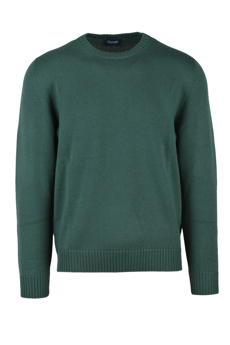 Drumohr Merino Wool Crew Neck Sweater - Green