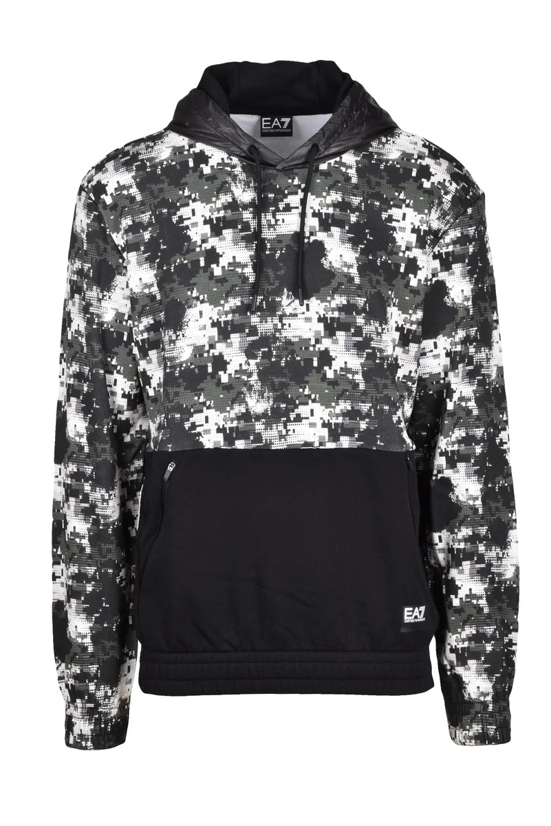 EA7 Emporio Armani Felpa Cotone - Nero/Verde