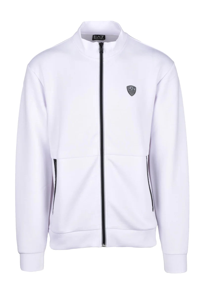 EA7 Emporio Armani Felpa Cotone/Viscosa/Elastan - Bianco