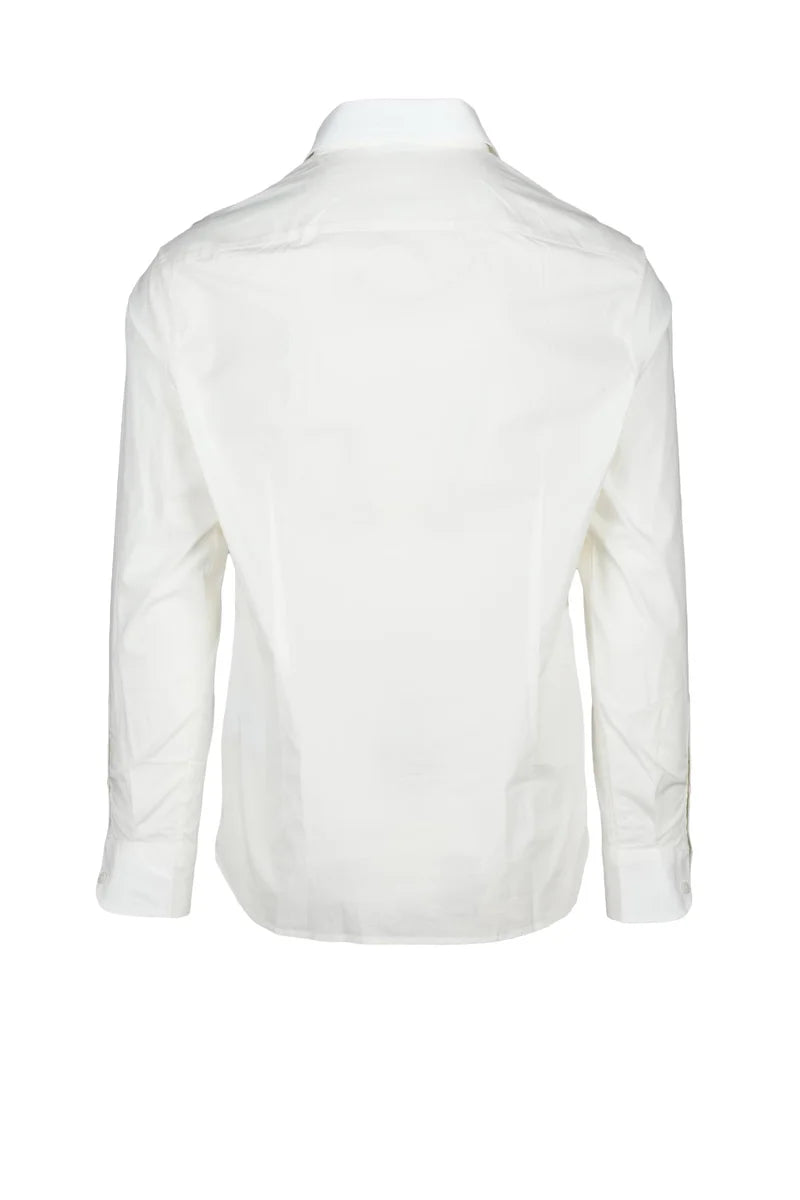 Emporio Armani Camicia Regular Fit Cotone Stretch - Bianco