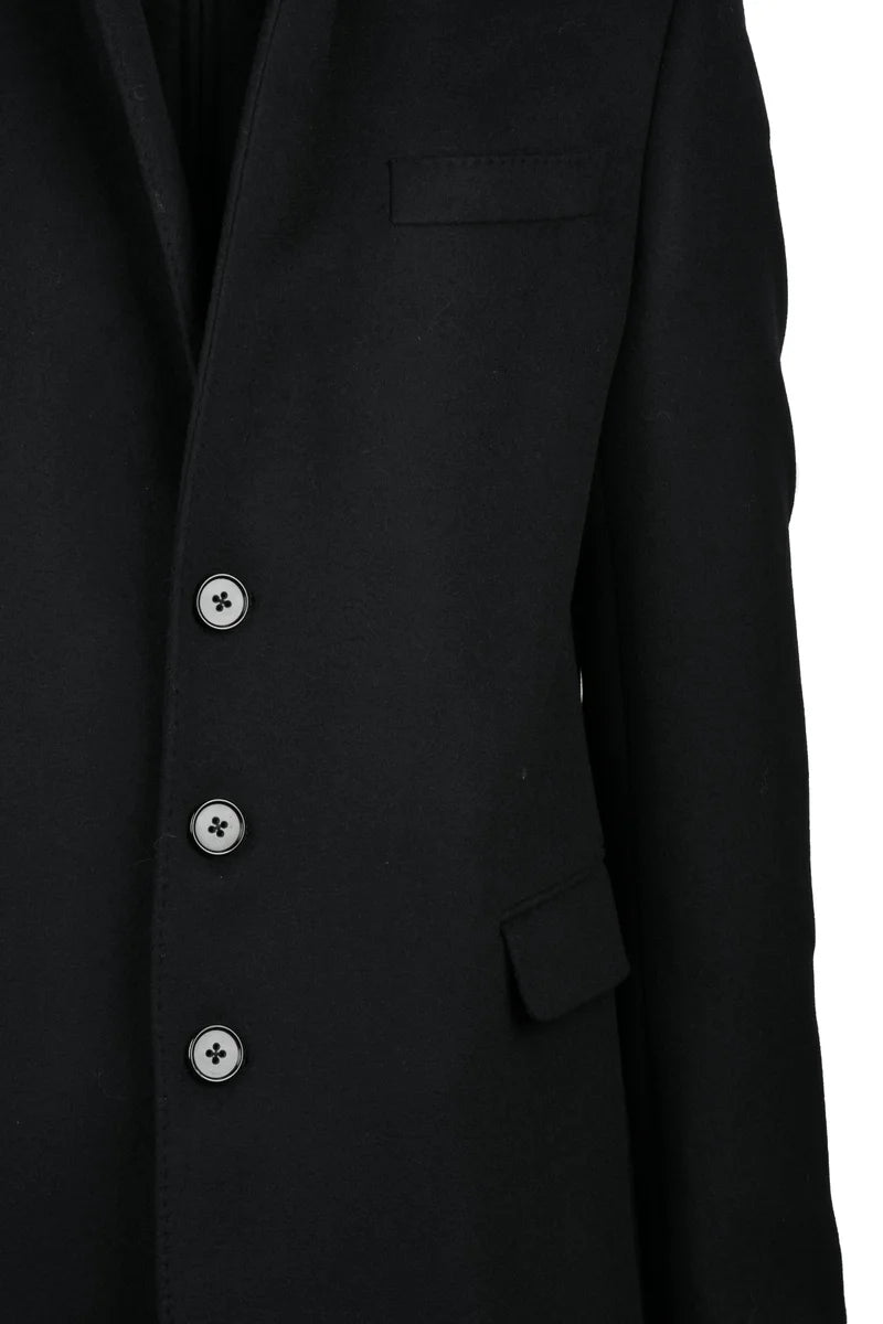 Emporio Armani Cappotto Lana Poliammide - Nero
