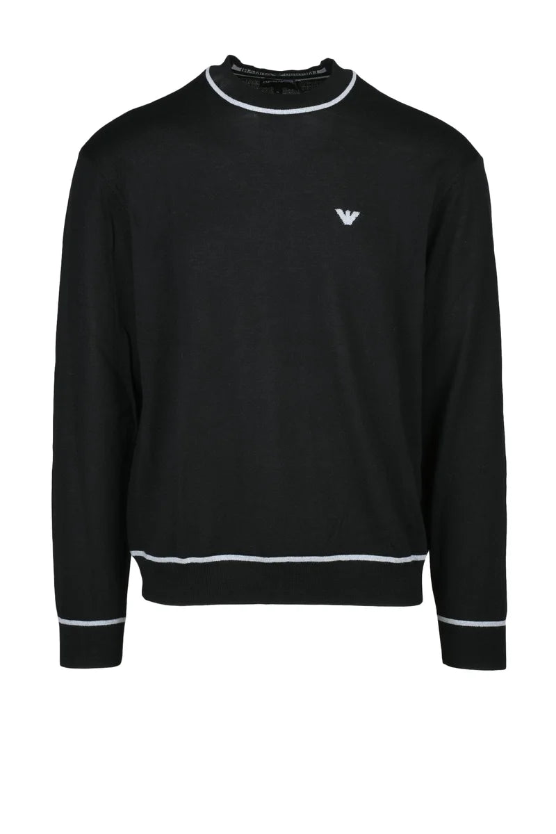 Emporio Armani Thin Virgin Wool Sweater - Black