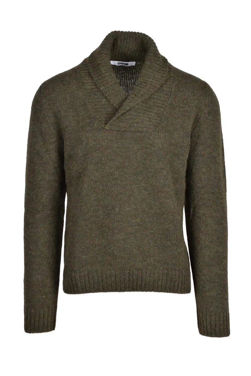 Grifoni Pullover Collo Marinaio Alpaca e Lana - Verde