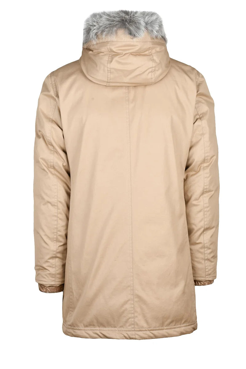 HERNO Giaccone in tela con piuma - Beige
