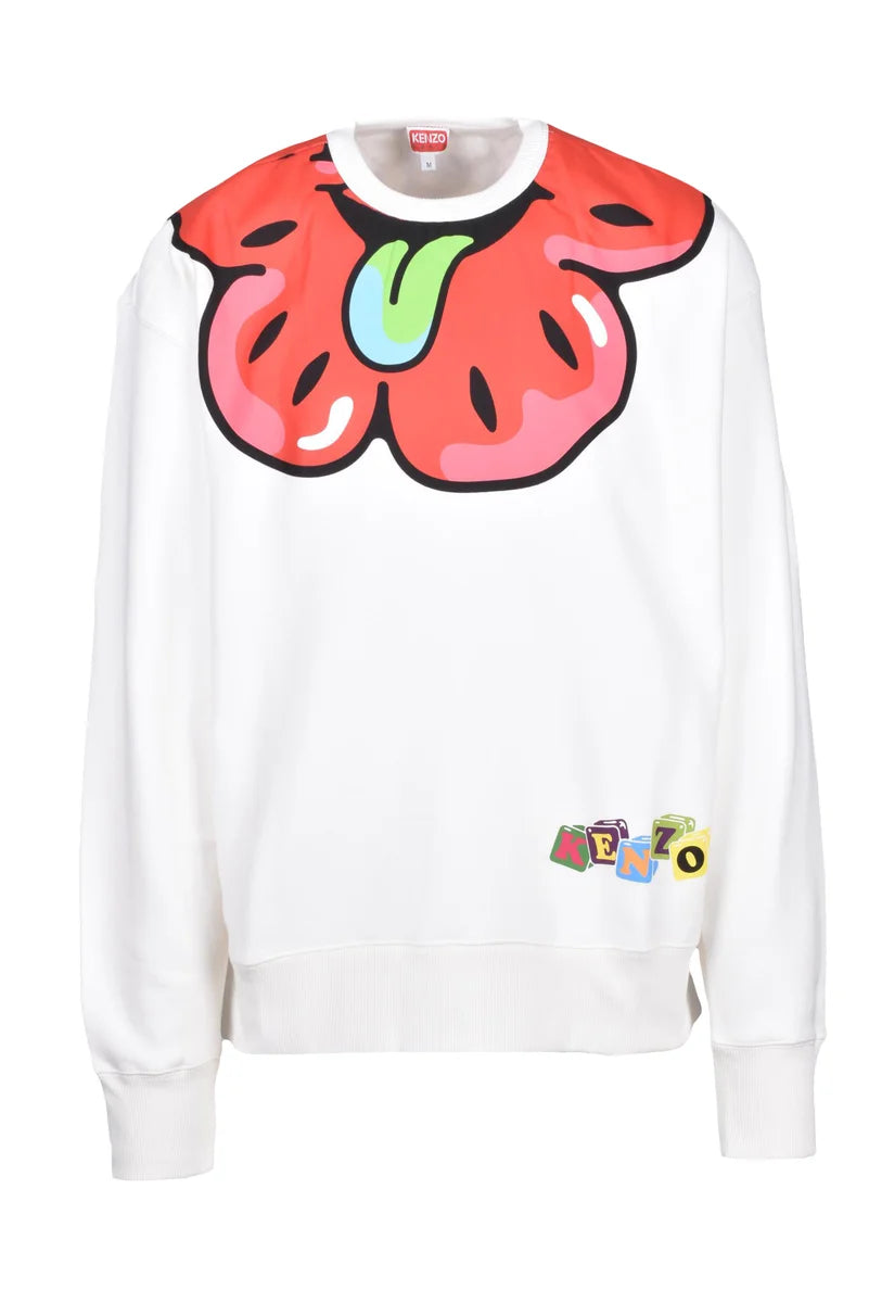 Kenzo Paris Felpa Cotone - Bianco