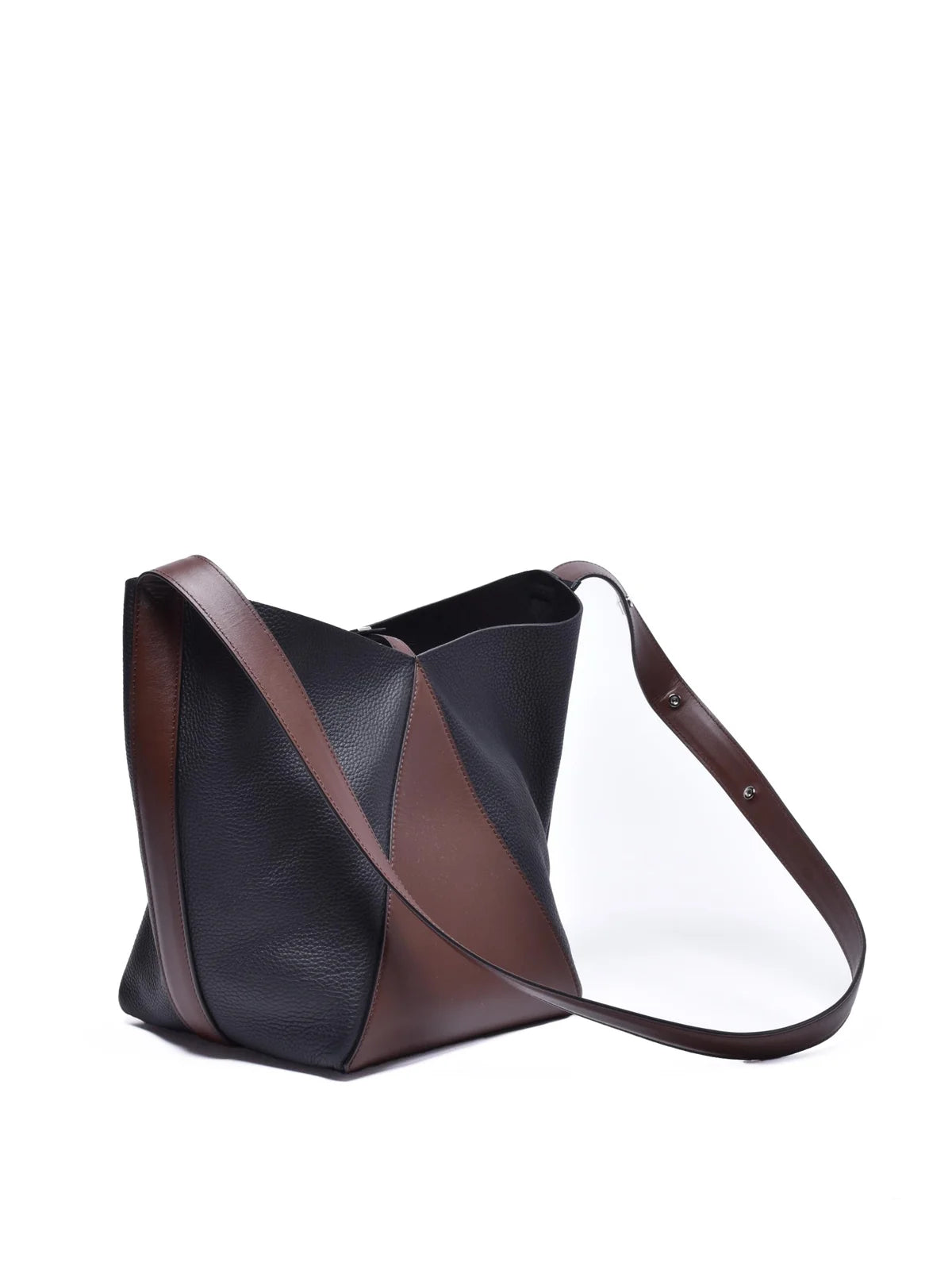 Max Mara Borsa Bucket in Pelle - Black/Brown