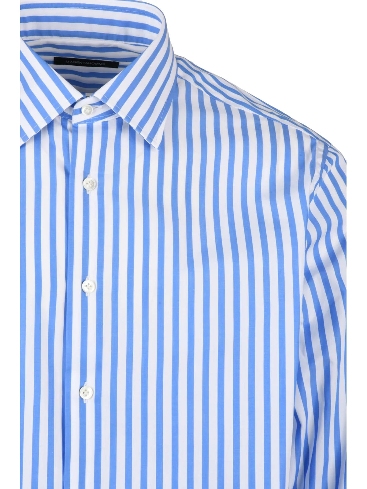 Magenta Camicia Sfiancata - White/Sky Blue