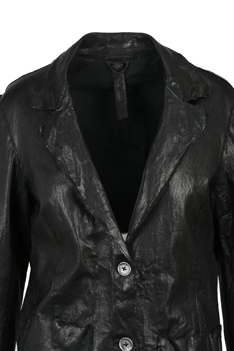 Never Enough Giacca Pelle con Bottoni - Nero