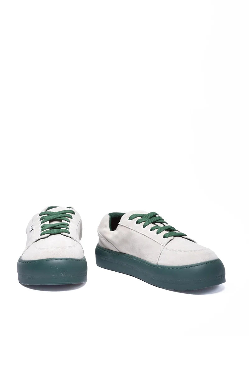 Sunnei Suede Sneakers - Beige/Green