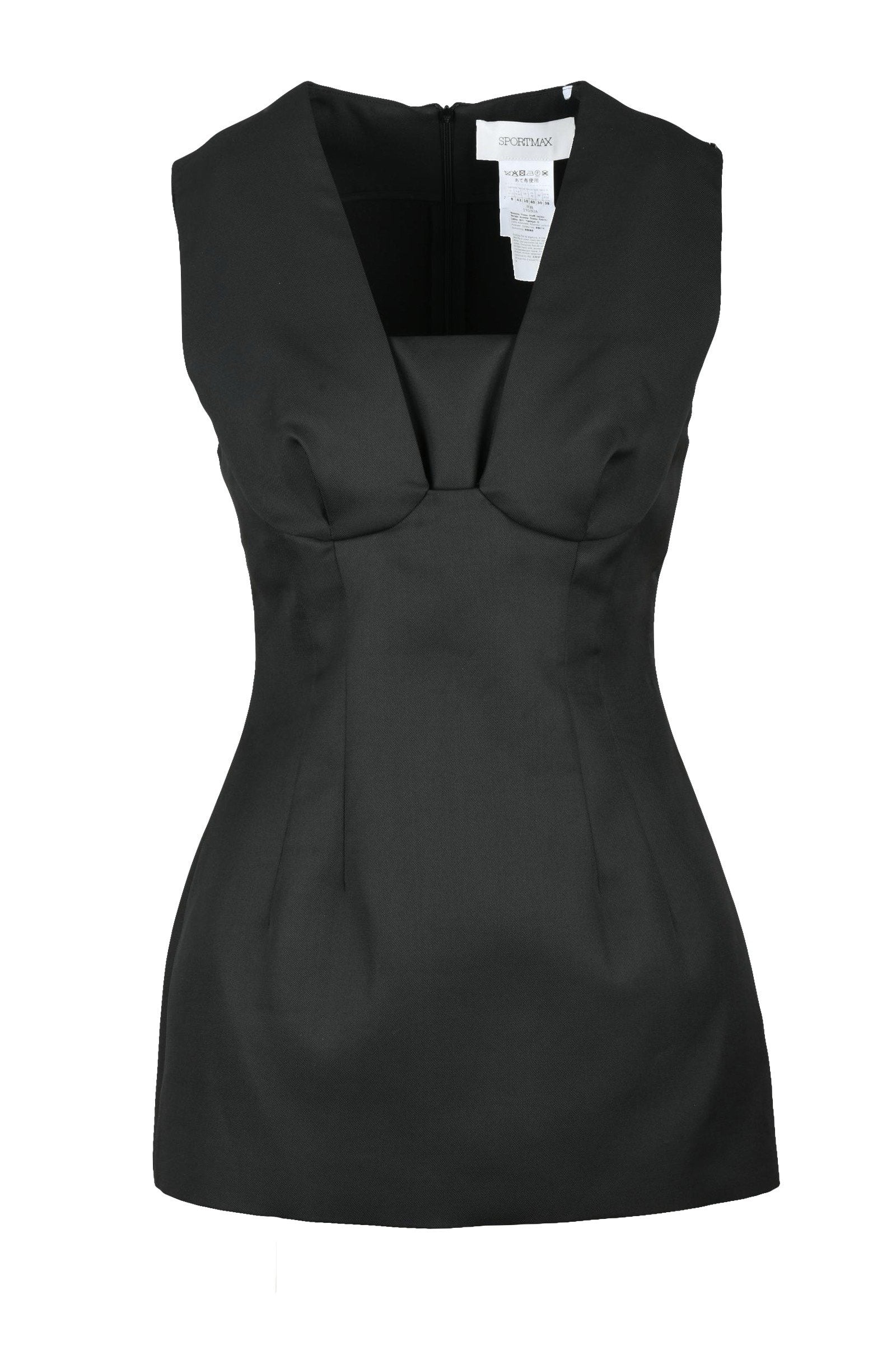 Sportmax Top con Zip Posteriore - Nero