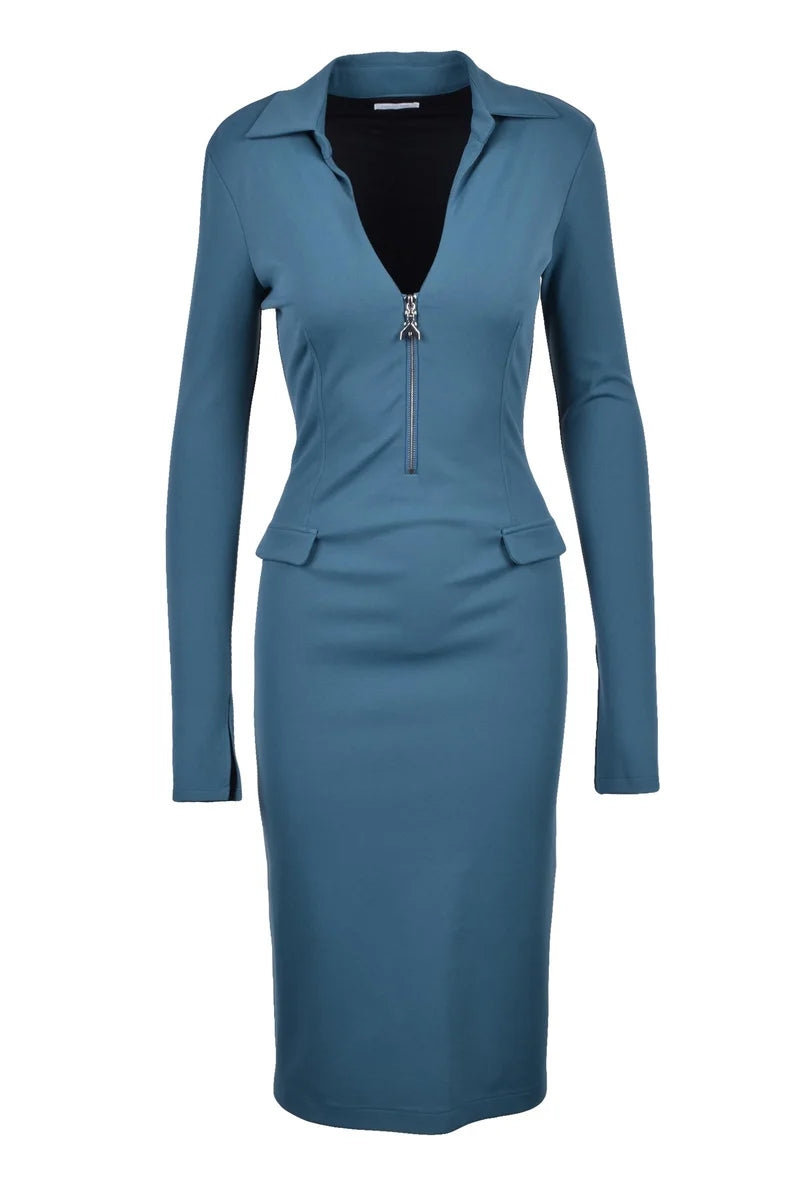 Patrizia Pepe Abito Lungo Stretch - Blu