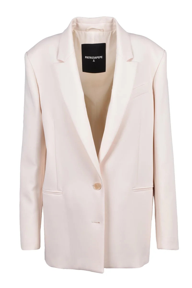 Patrizia Pepe Giacca Lunga Foderata - Cream