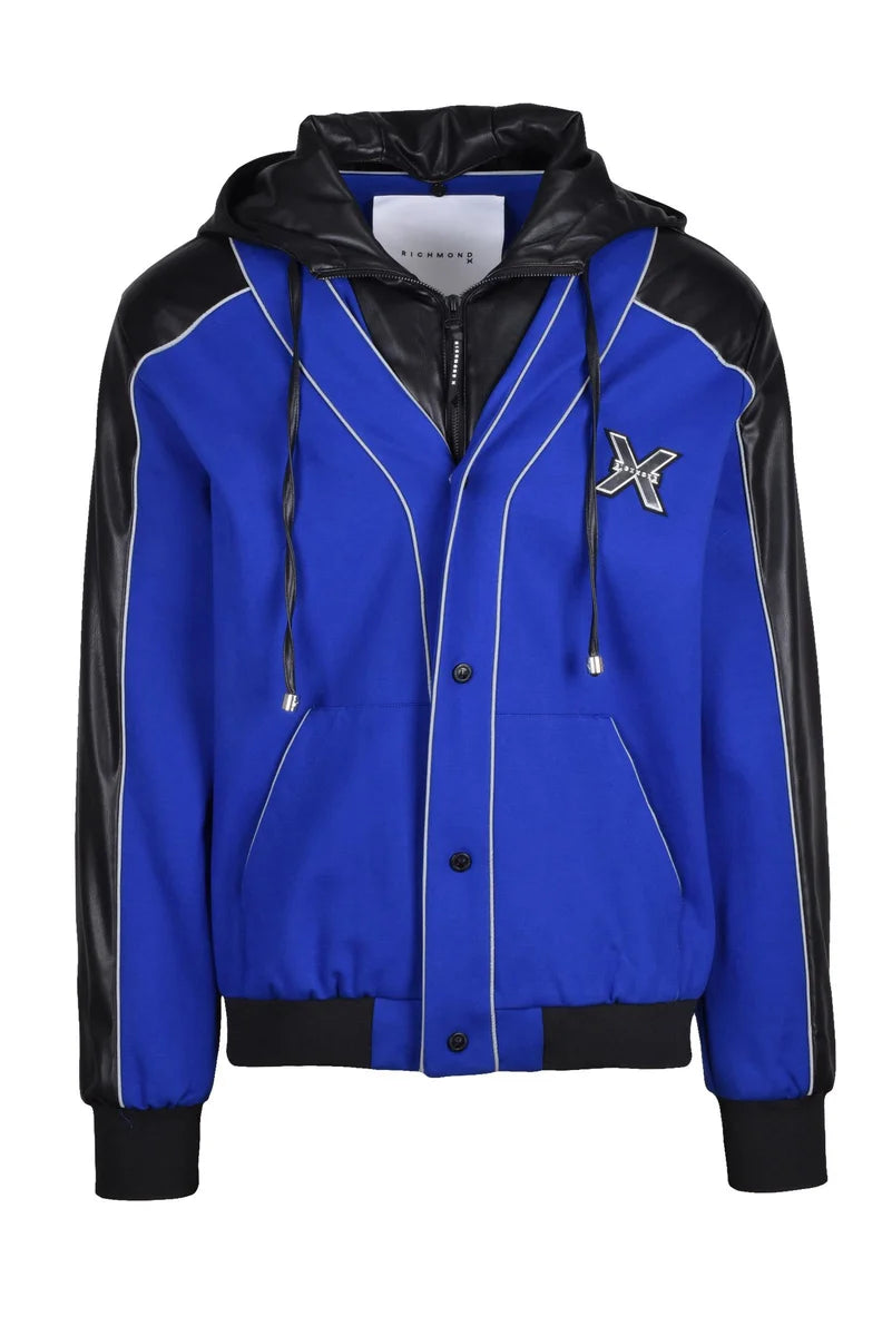 Richmond X Giubbotto Viscosa/Nylon - Nero/Blu