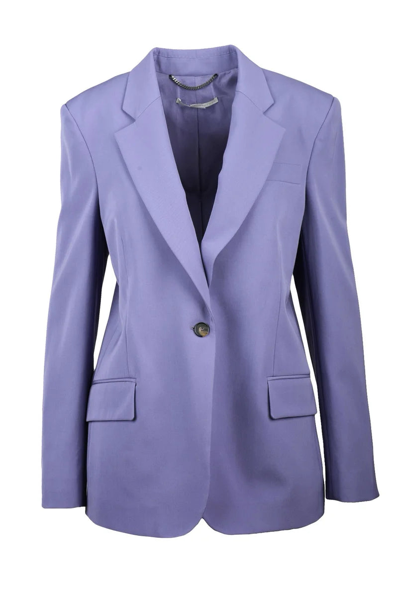 Stella Mccartney Giacca Lunga Lana Stretch - Lavender