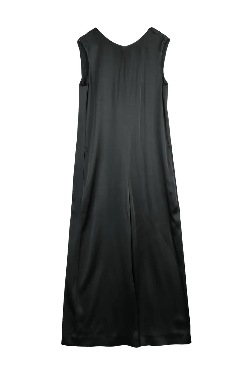 'S Max Mara Tuta Intera Acetato Viscosa Gamba Palazzo - Nero