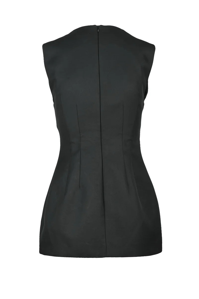 Sportmax Maglia Ghisa con Cerniera Posteriore - Nero