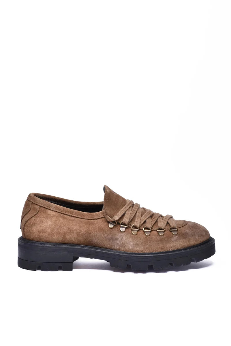 Ton Gout Scarpe Stringate in Pelle Suede - Marrone