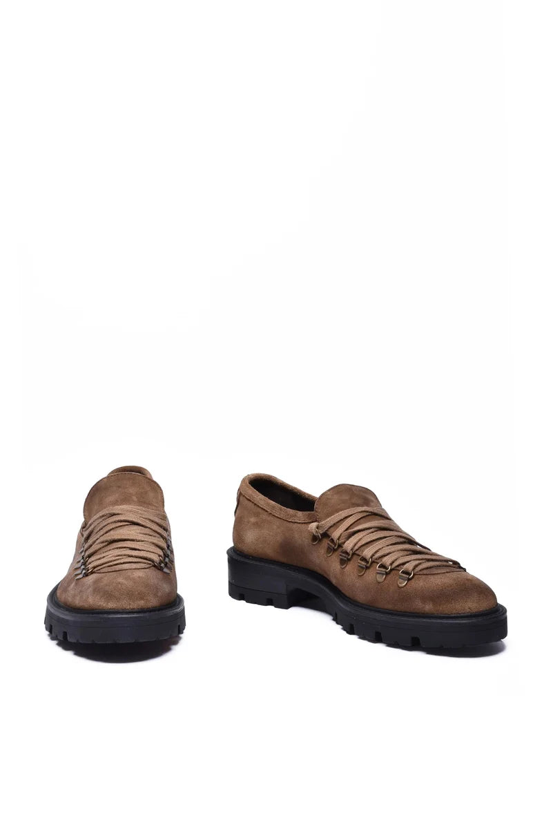 Ton Gout Scarpe Stringate in Pelle Suede - Marrone