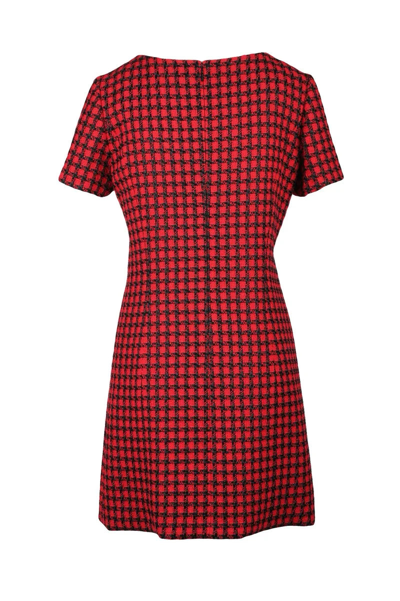 Versace Collection Abito Bouclé - Rosso/Nero