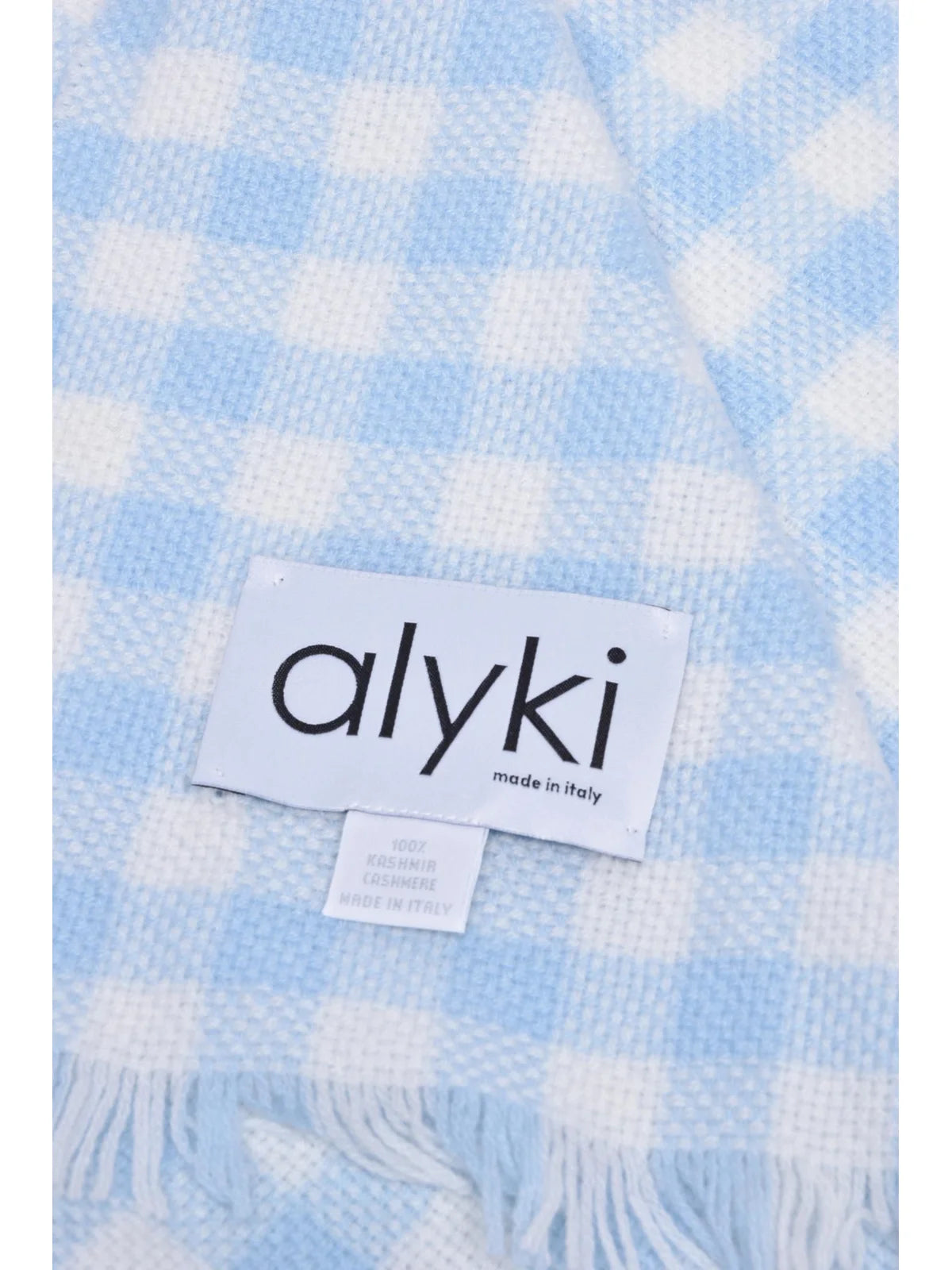 That's Alyki Cashmere Scarf - White/Light Blue