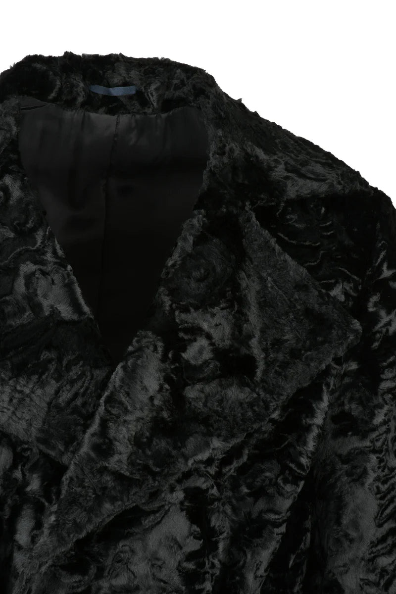 Michele Paoloni Cappotto Ecopelliccia Doppiopetto - Nero