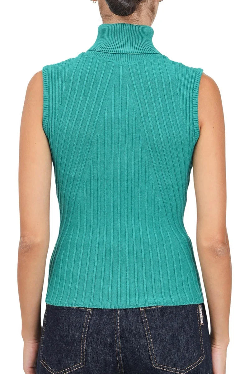 Just Cavalli Top Canettato Viscosa/Poliestere - Verde
