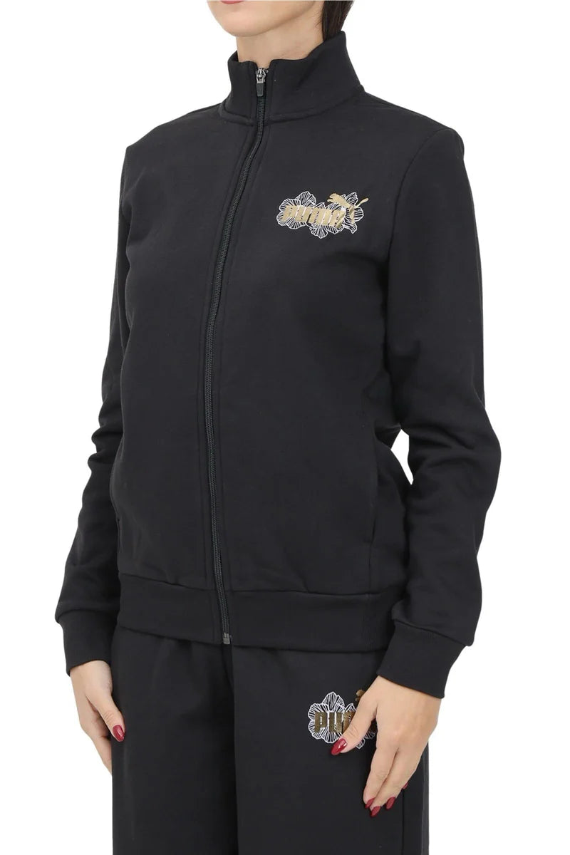 Puma Cotton/Polyester Full-Zip Sweatshirt - Black