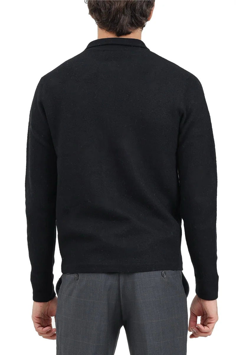 Selected Cardigan a Polo - Nero