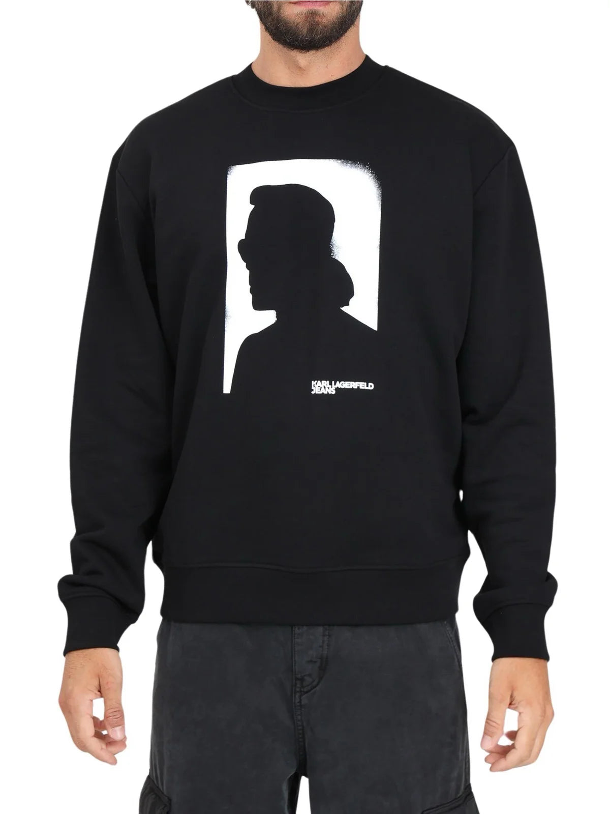Karl Lagerfeld Jeans Felpa Girocollo - Nero/Bianco