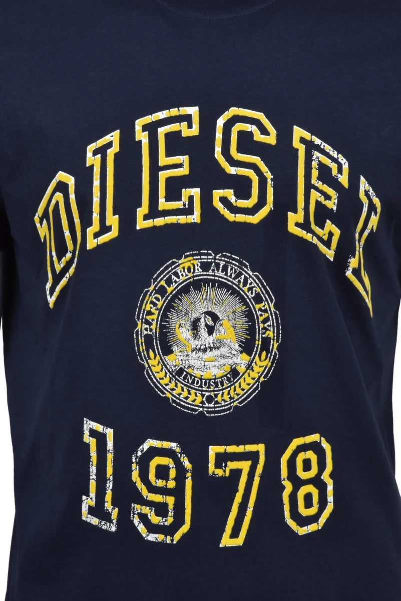 Diesel T-shirt Uomo - Blu/Giallo