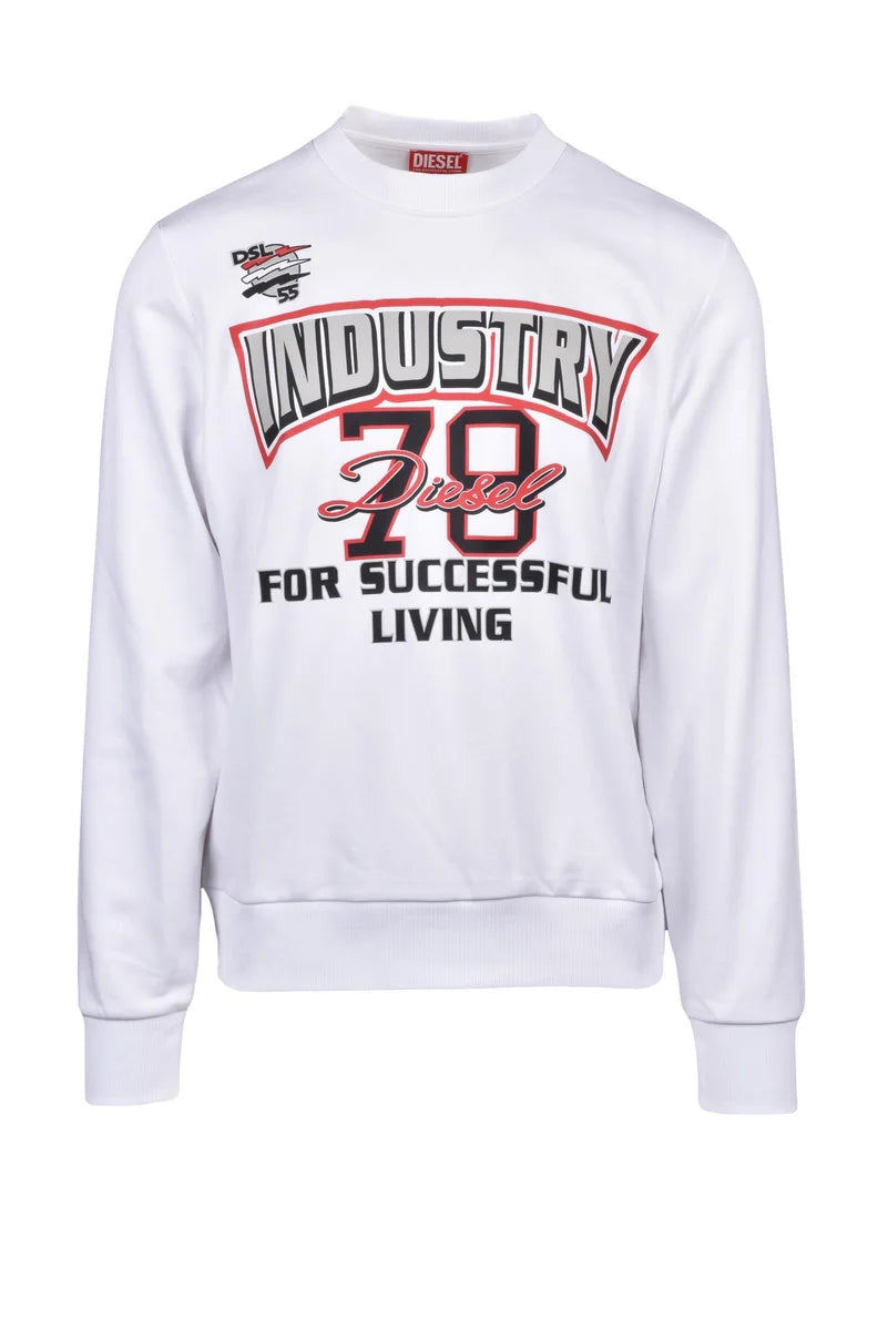 Diesel Felpa Girocollo - Bianco/Rosso