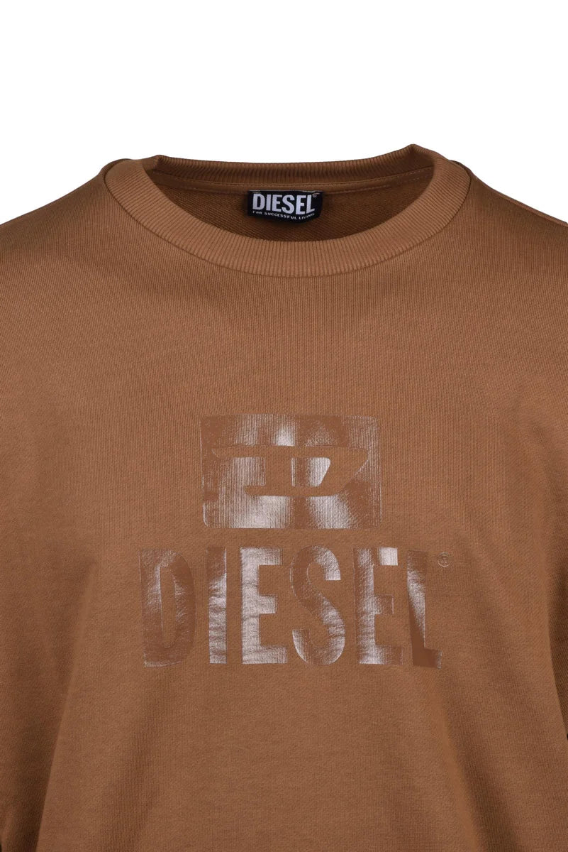 Diesel Felpa Girocollo Marrone Uomo