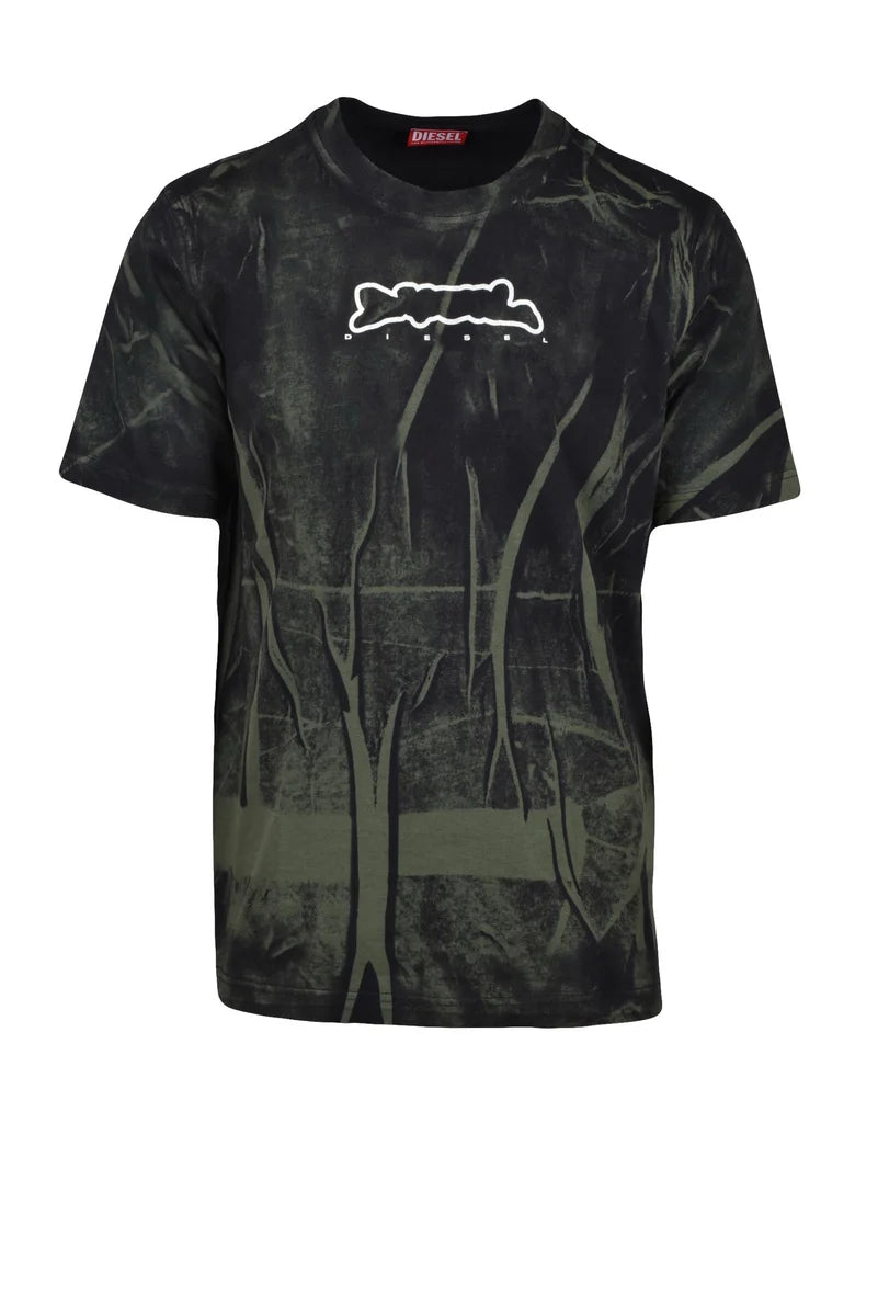 Diesel T-shirt Verde/Nera Uomo