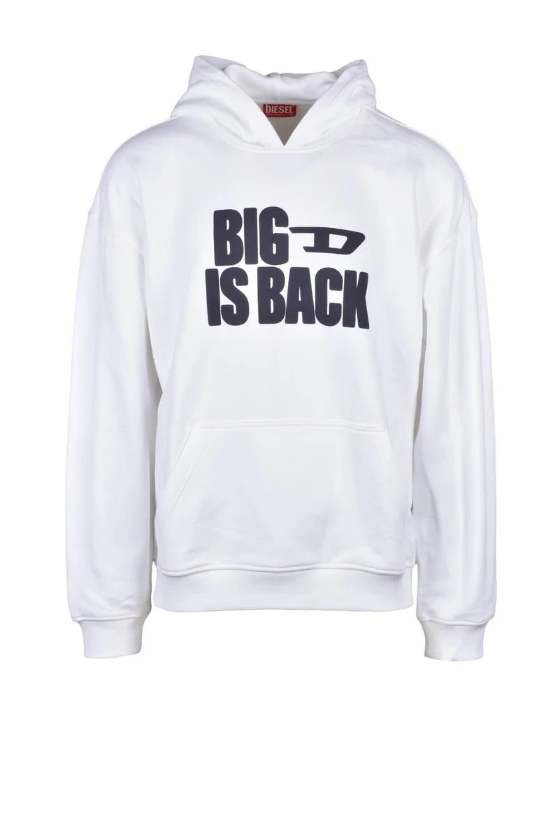 Diesel Felpa Bianca con Cappuccio