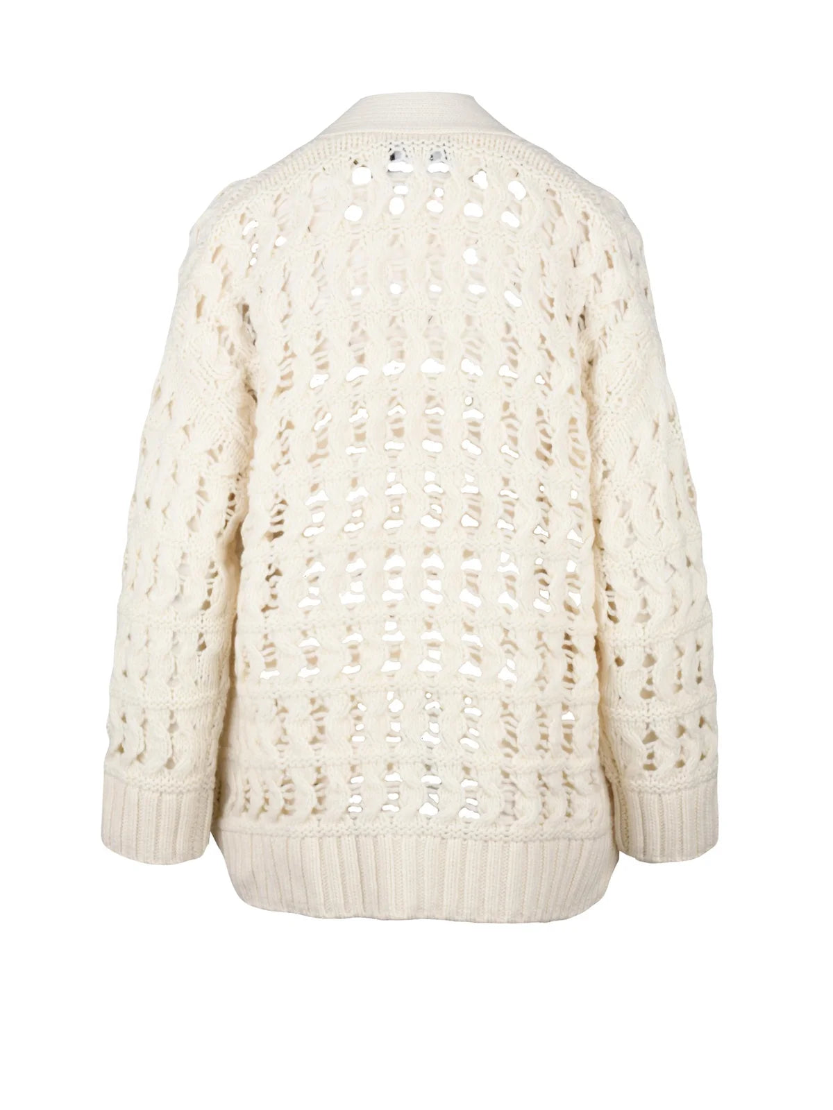 Alpha Studio Cardigan Sciallato Lana Cashmere - Bianco