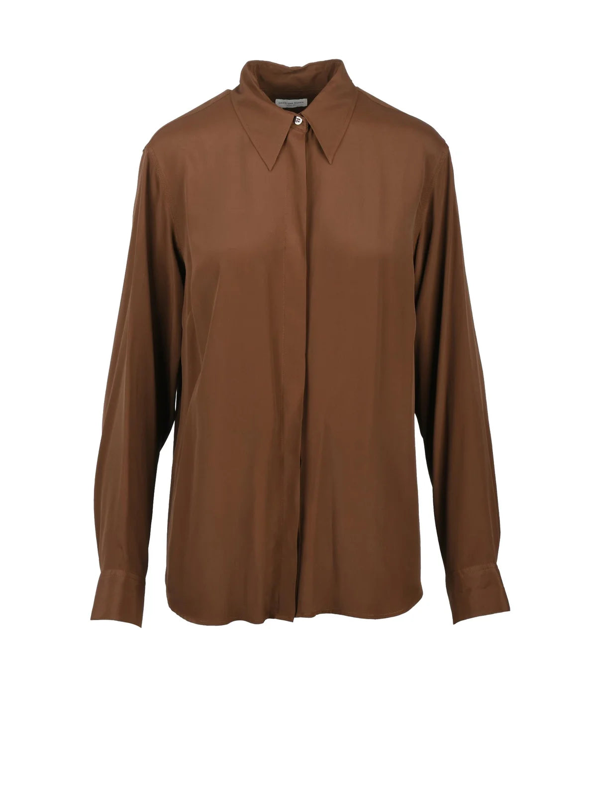 Dries Van Noten Camicia Acetato Seta - Marrone