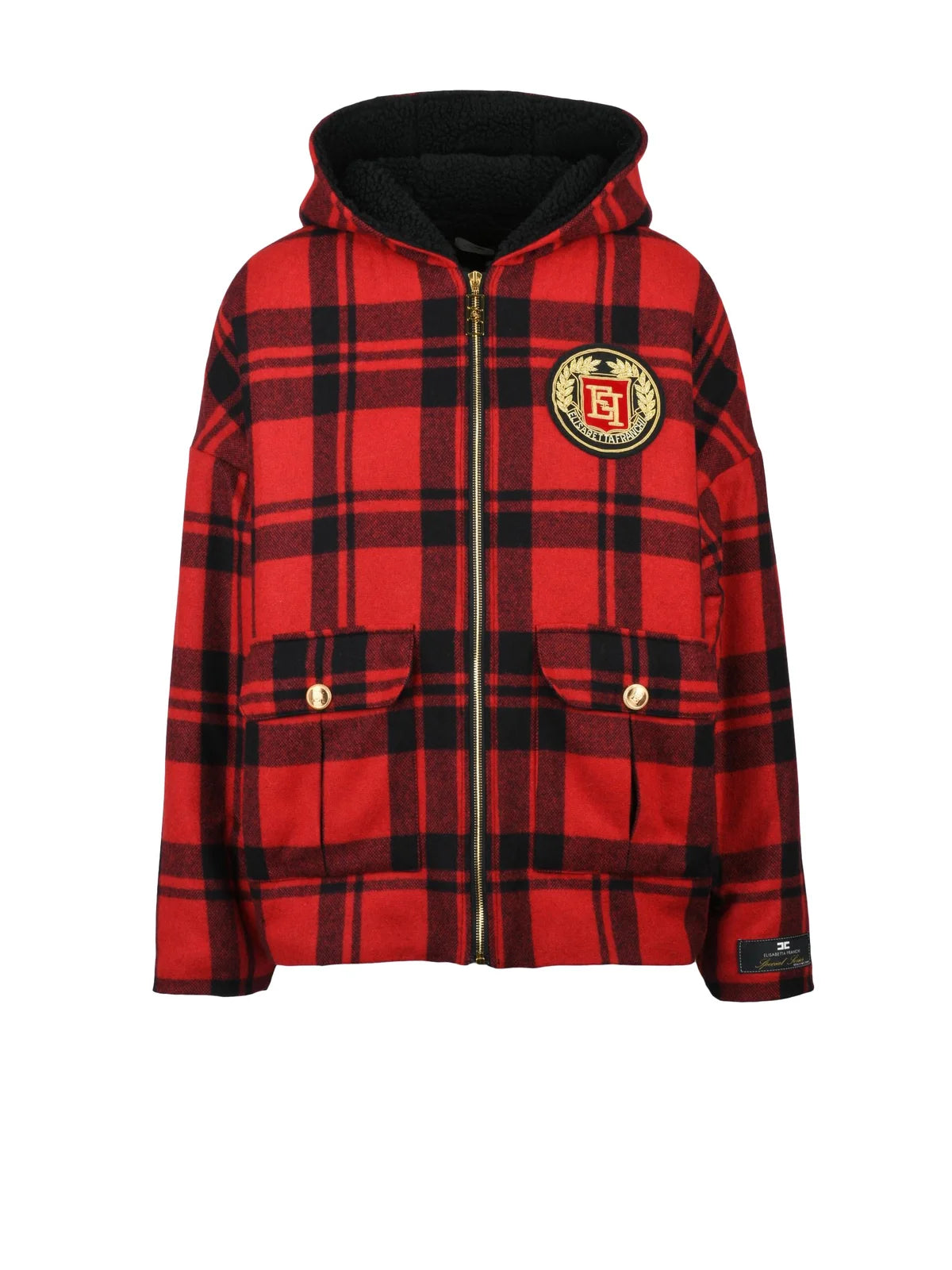 Elisabetta Franchi Giubbotto Panno Peluche - Red/Black