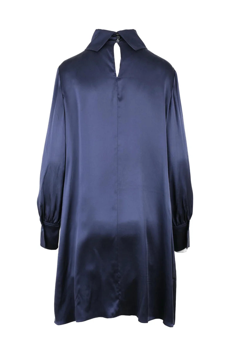 Aspesi Abito Satin Manica Camicia - Blu