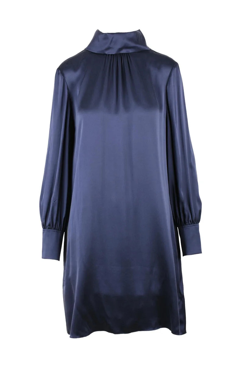 Aspesi Abito Satin Manica Camicia - Blu