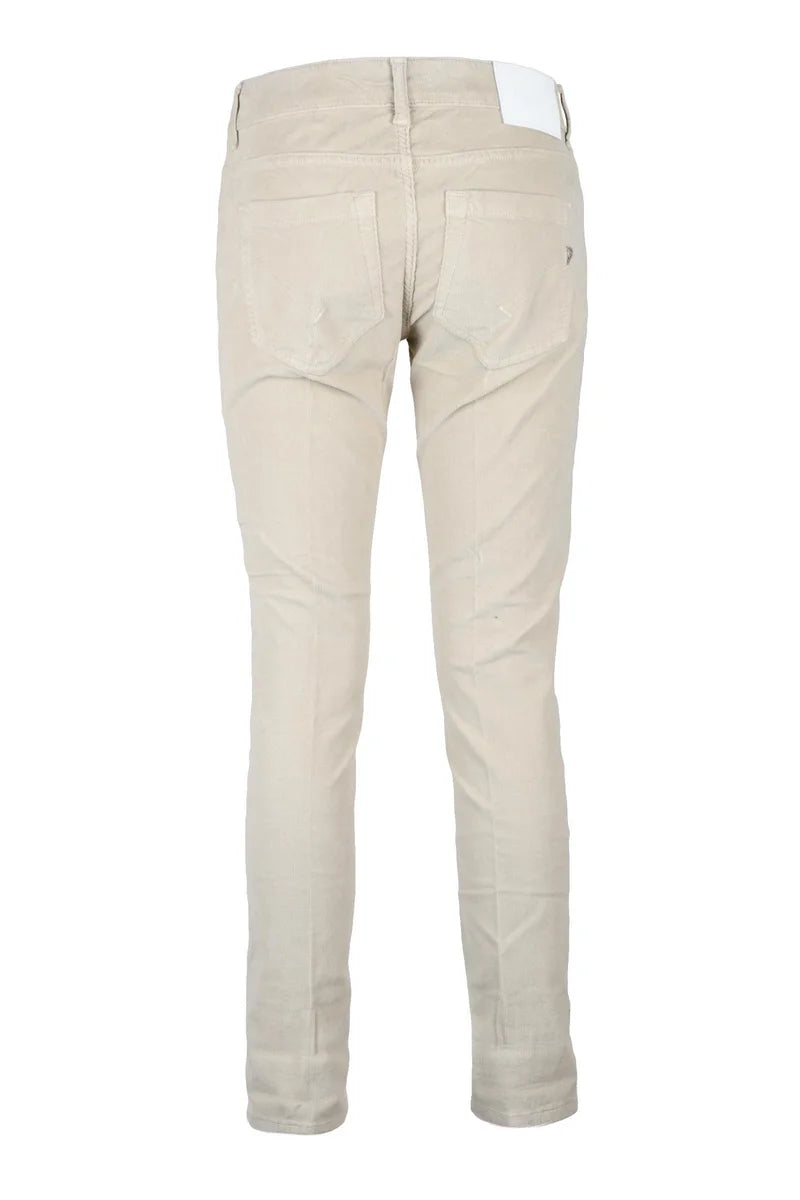 Dondup Pantaloni Monroe Velluto - Bianco