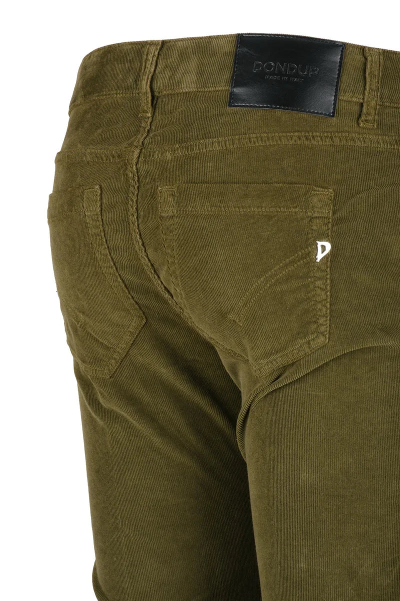 Dondup Pantalone Monroe Velluto Stretch - Olive Green