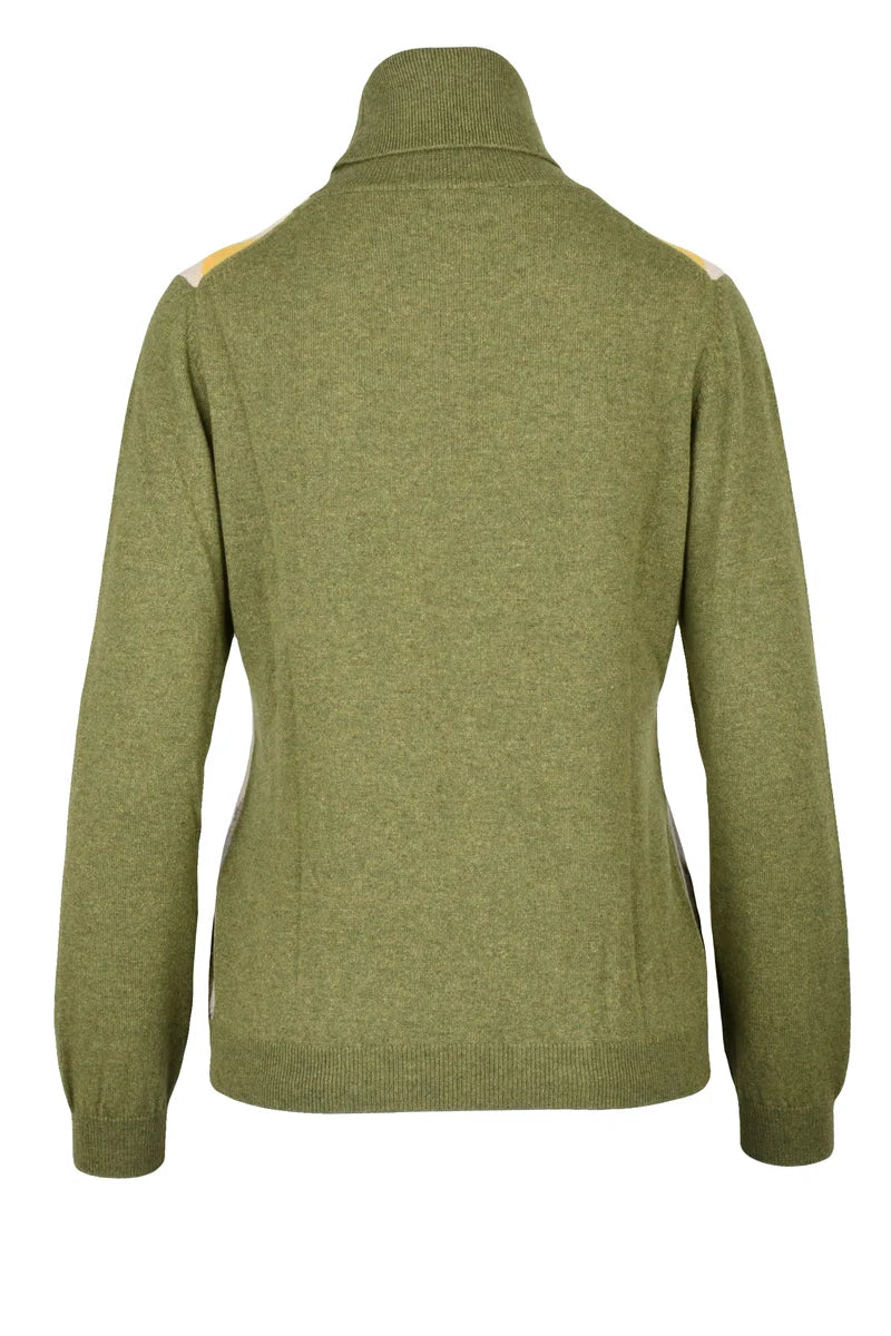 Ballantyne Maglione Dolcevita - Green/Beige