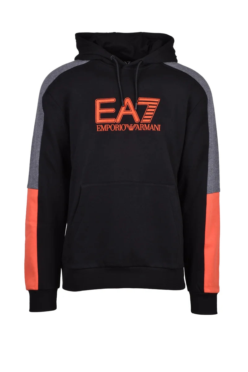 EA7 Emporio Armani Felpa Cappuccio Cotone - Nero