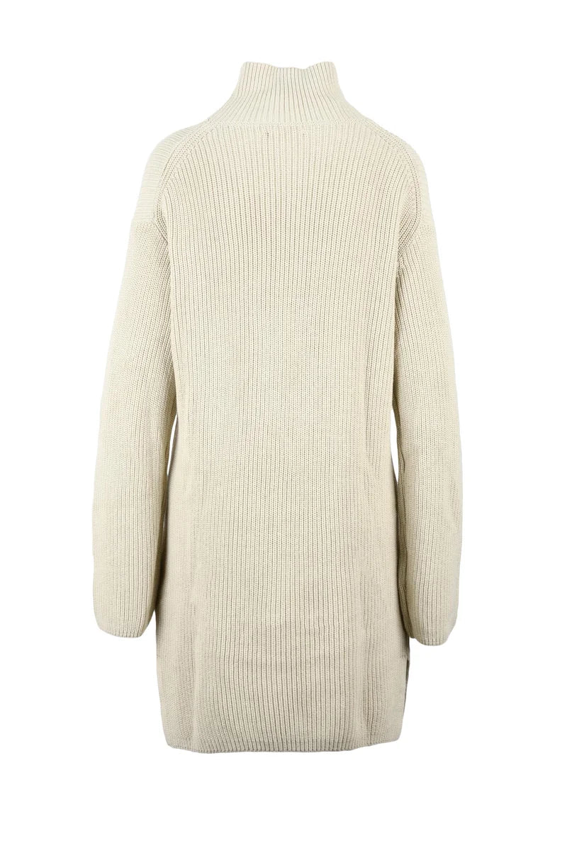Calvin Klein Jeans Abito Maglia Collo Lupetto - Bianco
