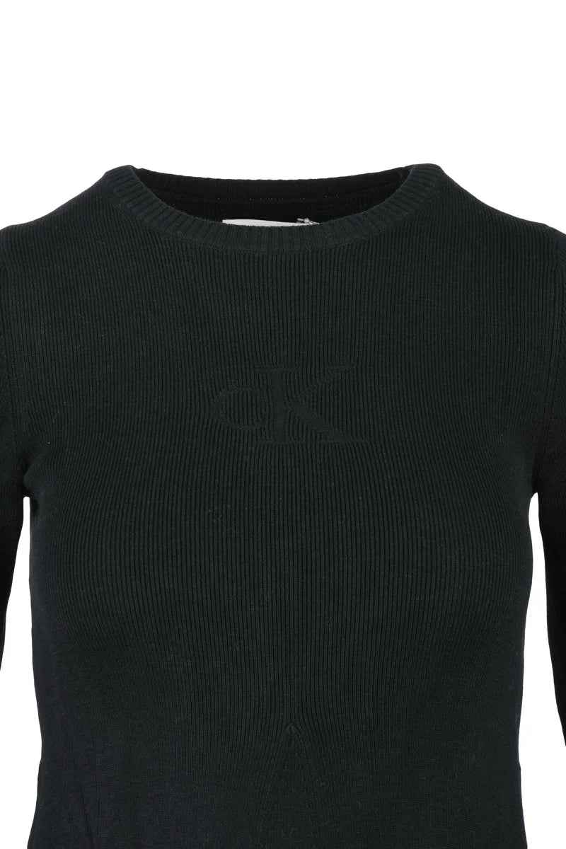 Calvin Klein Jeans Abito Maglia Svasato - Nero
