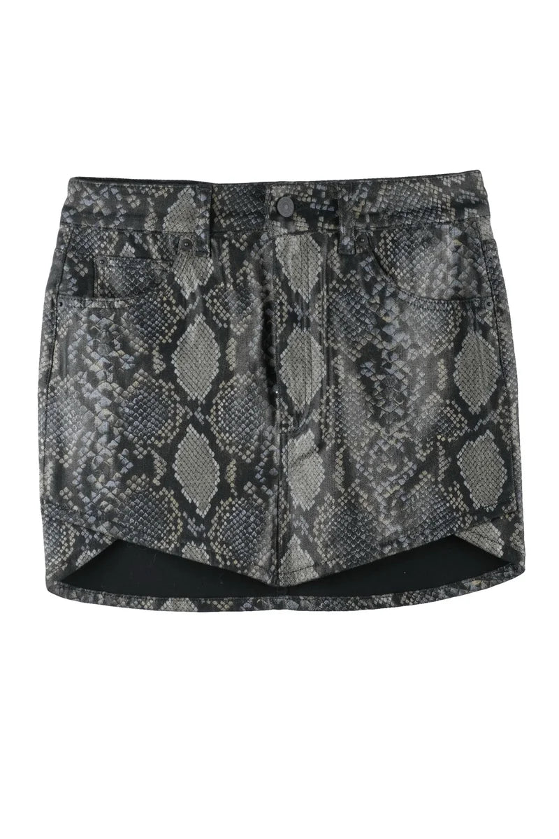 Dondup Mini Gonna Asimmetrica Stretch - Nero/Grigio